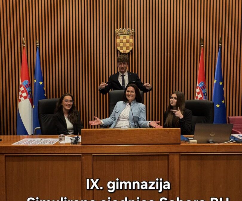 Učenici Devete sudjelovali na Simuliranoj sjednici Hrvatskog sabora