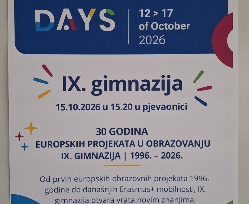 Erasmus dani u IX. gimnaziji 